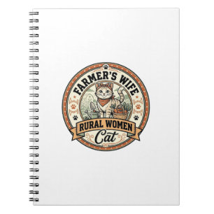 Frau des Bauern Ländliche Frauen Katze Frau des Ba Notizblock