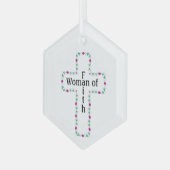 Frau des Glaubens Ornament Aus Glas (Vorderseite Links)