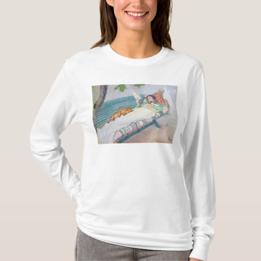 Frau, die auf einer Bank, 1913 liegt T-Shirt (Vorderseite)