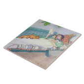 Frau, die auf einer Bank liegt, 1913 (w/c auf Fliese (Seite)