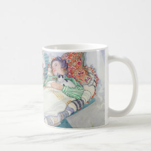 Frau, die auf einer Bank liegt, 1913 (w/c auf Kaffeetasse
