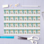 Frau, die auf ihre Haut spielt Seidenpapier (Handwerk)