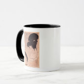 Frau, die auf Make-up sich setzt Tasse (Vorderseite Links)
