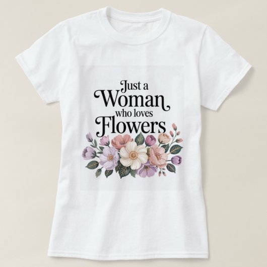 Frau, die Blume  Weißen T - Shirt Liebe (Design vorne)