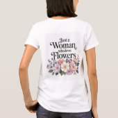 Frau, die Blume  Weißen T - Shirt Liebe (Rückseite)