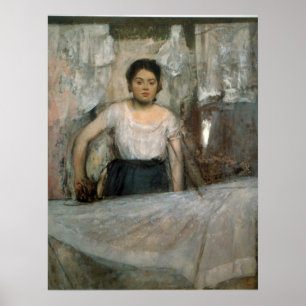 Frau, die durch Edgar Degas bügelt Poster