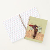 Frau, die ein Getränk zu sich nimmt Notizblock (Innenseite)