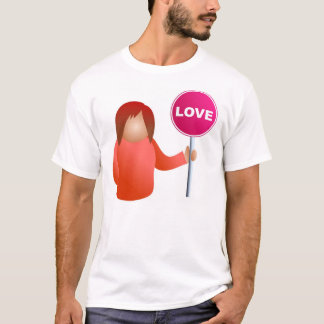Frau, die ein Liebe-Zeichen hält T-Shirt