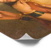 Frau, die ein Obst von Raja Ravi Varma hält Poster (Ecke)