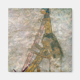 Frau, die eine gewölbte Harfe spielt Magnet