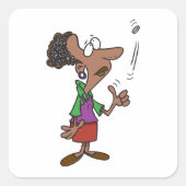 Frau, die eine Münze Drehe Quadratischer Aufkleber (Vorderseite)