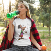 Frau, die eine Münze Drehe T-Shirt