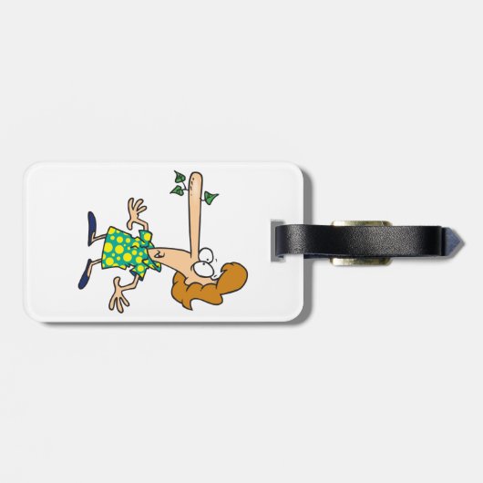 Frau, die erzählt hat, gepäckanhänger (Rückseite horizontal)