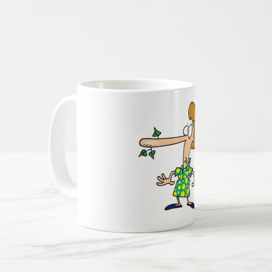 Frau, die erzählt hat, kaffeetasse (Vorderseite Links)