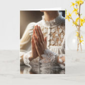 Frau, die für ihr Denken betet Karte (Gelbe Blume)