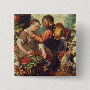 Frau, die Gemüse, 1567 (Öl, verkauft auf Leinwan Button