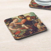 Frau, die Gemüse, 1567 (Öl, verkauft auf Leinwand) Untersetzer (Linke Seite)