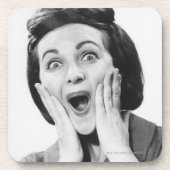 Frau, die Gesicht macht Untersetzer (Vorderseite)