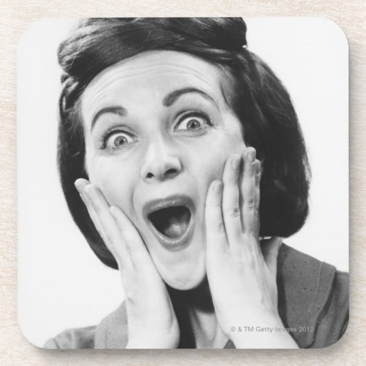 Frau, die Gesicht macht Untersetzer (Vorderseite)