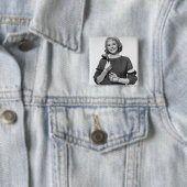 Frau, die Golfclub hält Button (Beispiel)