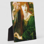 Frau, die Harfenmalerei spielt Fotoplatte (Seite)