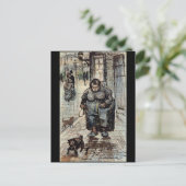 Frau, die ihren Hund durch Vincent Van Gogh spazie Postkarte (Stehend Vorderseite)