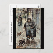 Frau, die ihren Hund durch Vincent Van Gogh spazie Postkarte (Vorne/Hinten)