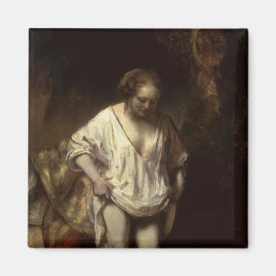 Frau, die in einem Strom, 1654 badet Magnet