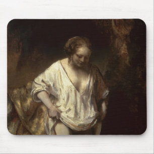 Frau, die in einem Strom, 1654 badet Mousepad
