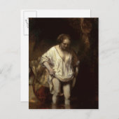 Frau, die in einem Strom, 1654 badet Postkarte (Vorne/Hinten)