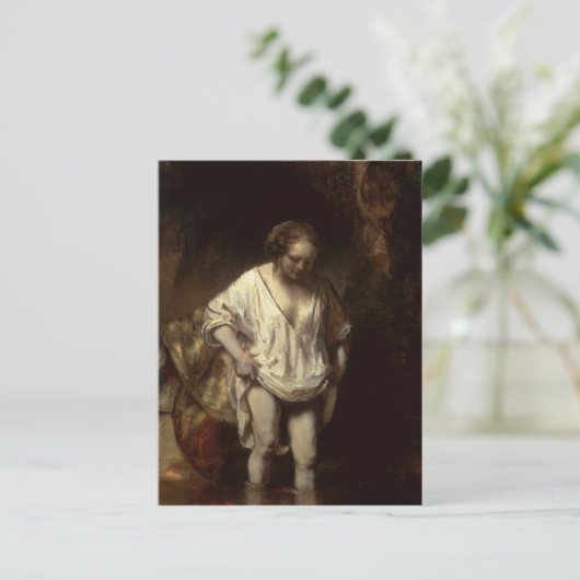 Frau, die in einem Strom, 1654 badet Postkarte (Stehend Vorderseite)