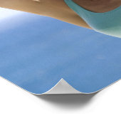 Frau, die mit Gewichten auf ihrem Dach ausübt Poster (Ecke)