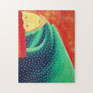 Frau, die nachdenkt Zeitgenössische Kunst Acrylmal Puzzle