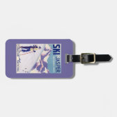 Frau, die offenes Steigungs-Plakat aufwirft Gepäckanhänger (Vorderseite horizontal)