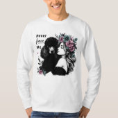 Frau, die Poodle mit Blume umarmt T-Shirt (Vorderseite)