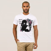 Frau, die Poodle mit Blume umarmt T-Shirt (Vorne ganz)