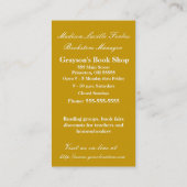 Frau, die regelmäßige Visitenkarte liest (Rückseite)