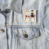 Frau, die Rotwein trinkt Button (Beispiel)