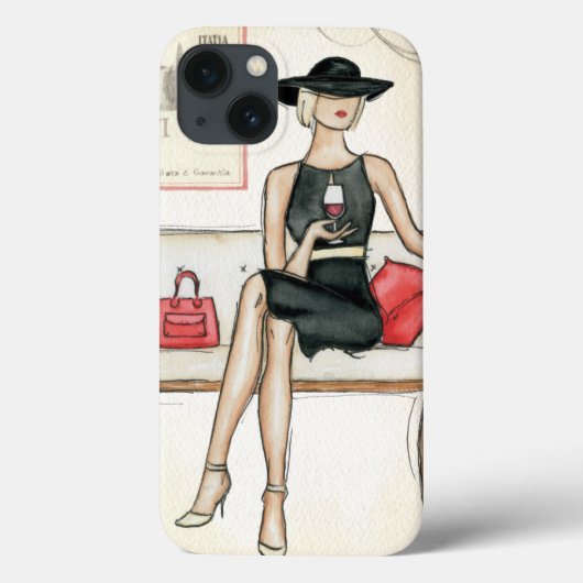 Frau, die Rotwein trinkt Case-Mate iPhone Hülle (Rückseite)