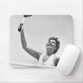 Frau, die Tennis 2 spielt Mousepad (Mit Mouse)