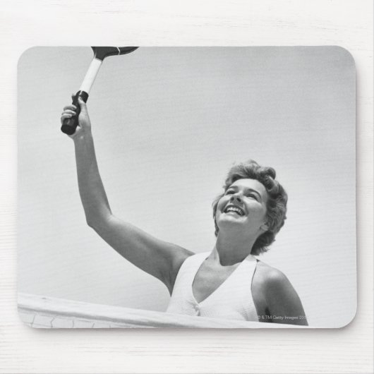 Frau, die Tennis 2 spielt Mousepad (Vorne)