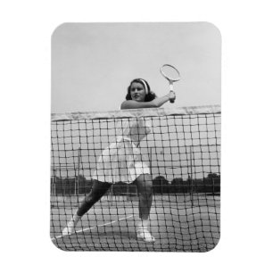 Frau, die Tennis spielt Magnet