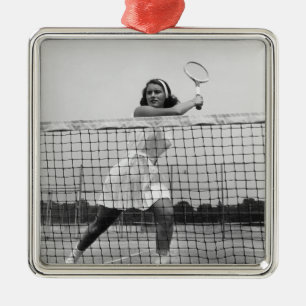Frau, die Tennis spielt Ornament Aus Metall