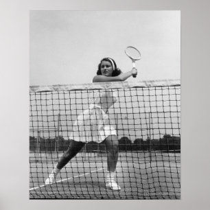 Frau, die Tennis spielt Poster