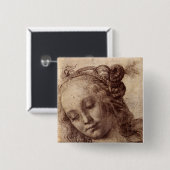 Frau, die unten schaut button (Vorne & Hinten)