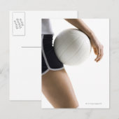 Frau, die Volleyball spielt Postkarte (Vorne/Hinten)
