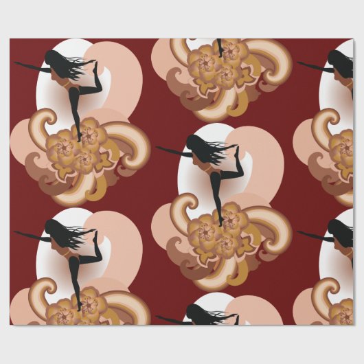 Frau Doing Yoga Geschenkpapier (Flach)