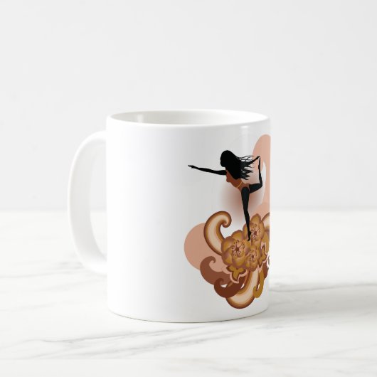 Frau Doing Yoga Kaffeetasse (Vorderseite Links)