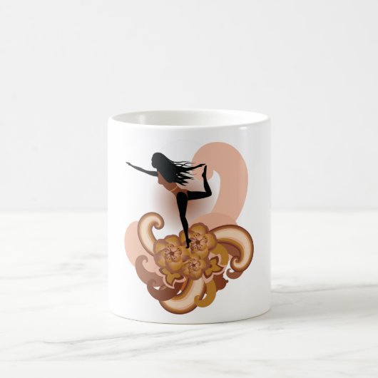 Frau Doing Yoga Kaffeetasse (Mittel)