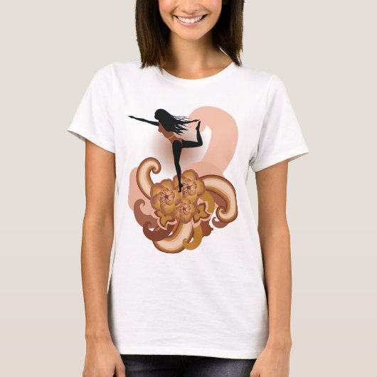 Frau Doing Yoga T-Shirt (Vorderseite)